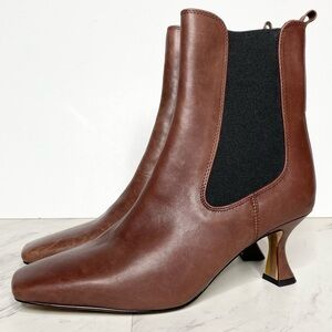 Sam Edelman Lani Brown Leather Heeled Bootie 9 1/2